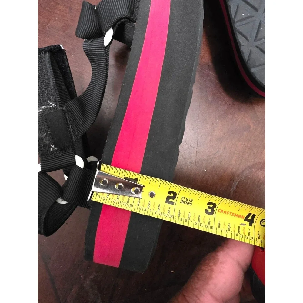 TEVA Platform Universal Black & Red Sport Sandals Adjustable Straps Women's Size